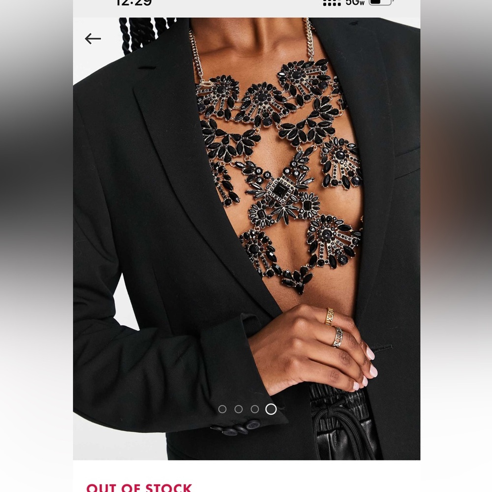 Black Crystal Body Chain